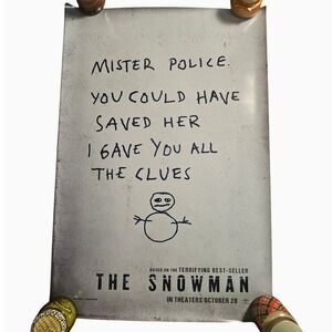 The Snowman 2017 Original Teaser Movie Poster 27x40 Michael Fassbender D/S